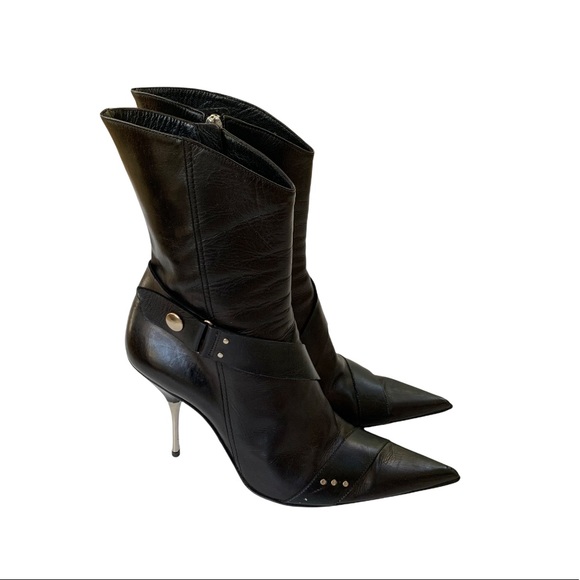 BALDAN Boot Pointed Toe Leather Ankle Bootie 37.5 (US 7) - Picture 14 of 14